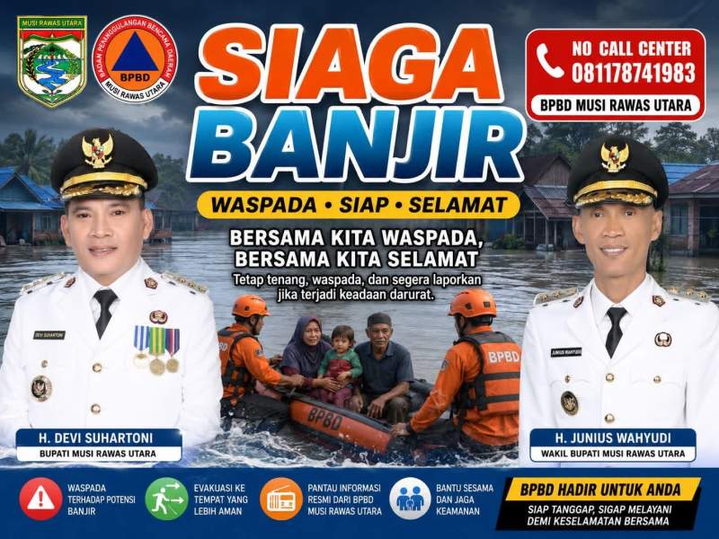 Info Layanan Call Center Bencana Banjir Kabupaten Musi Rawas Utara