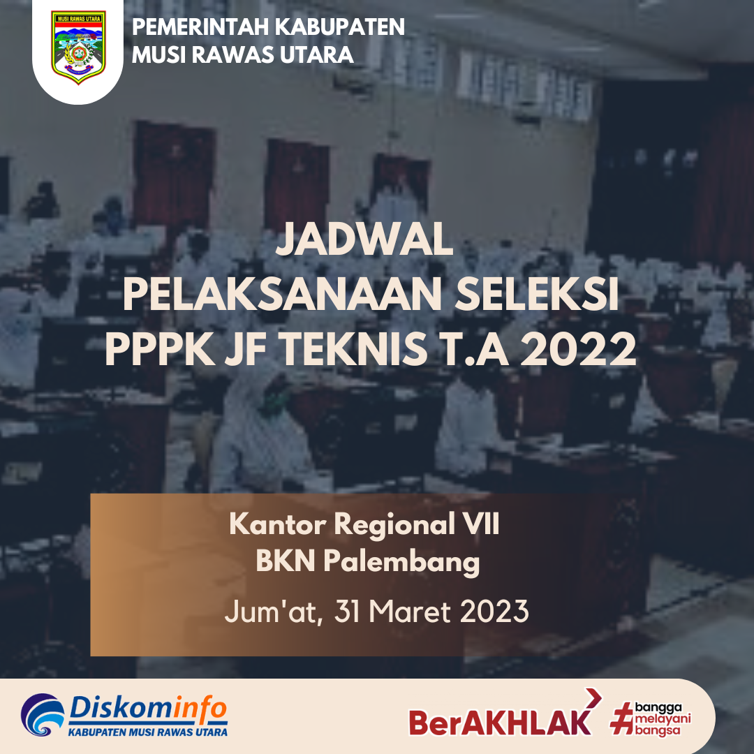 Jadwal Pelaksanaan Seleksi PPPK JF Teknis Pemkab Muratara T.A 2022